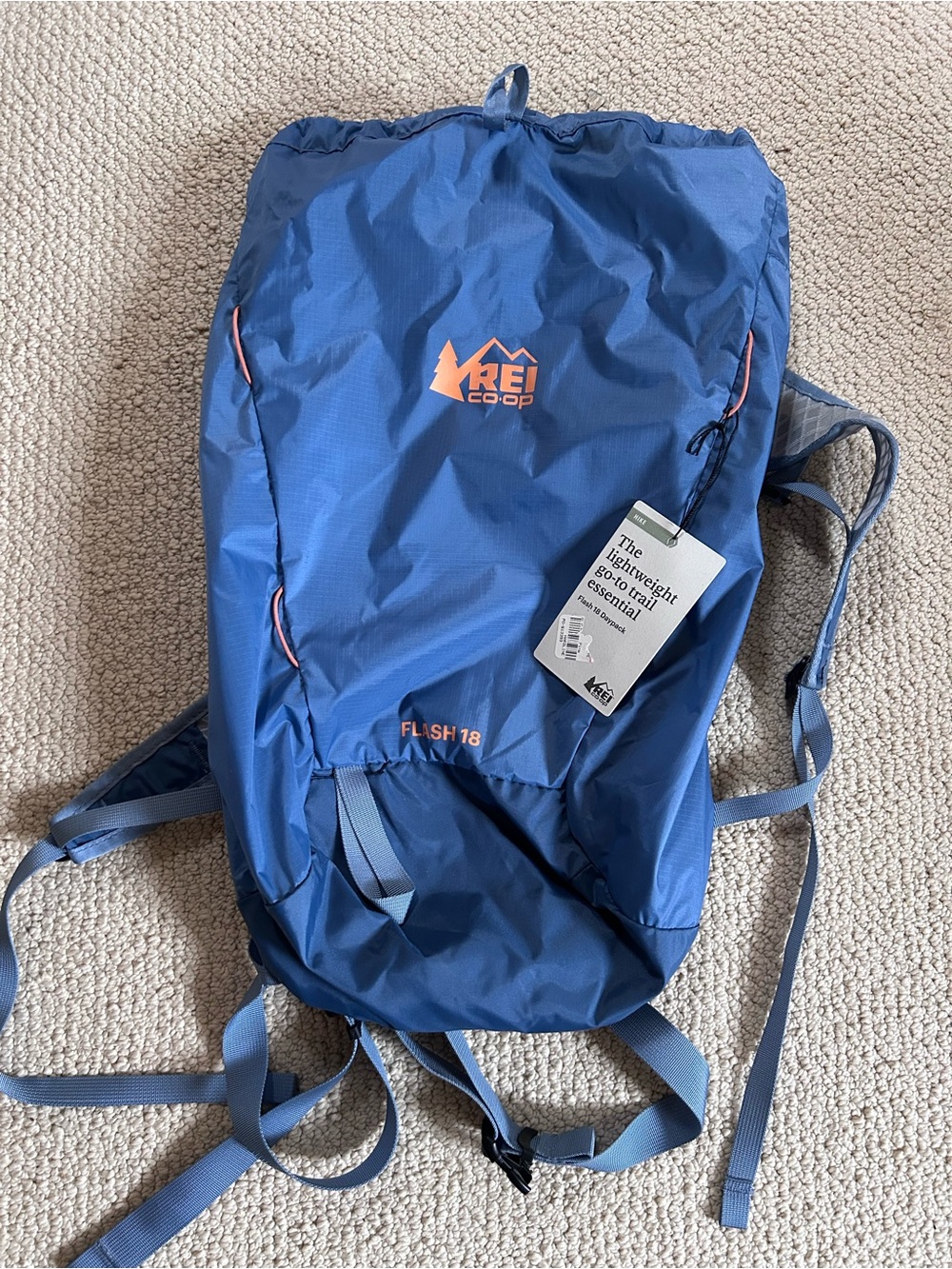 REI Coop Flash 18 Lightweight Blue Daypack, New with tags!